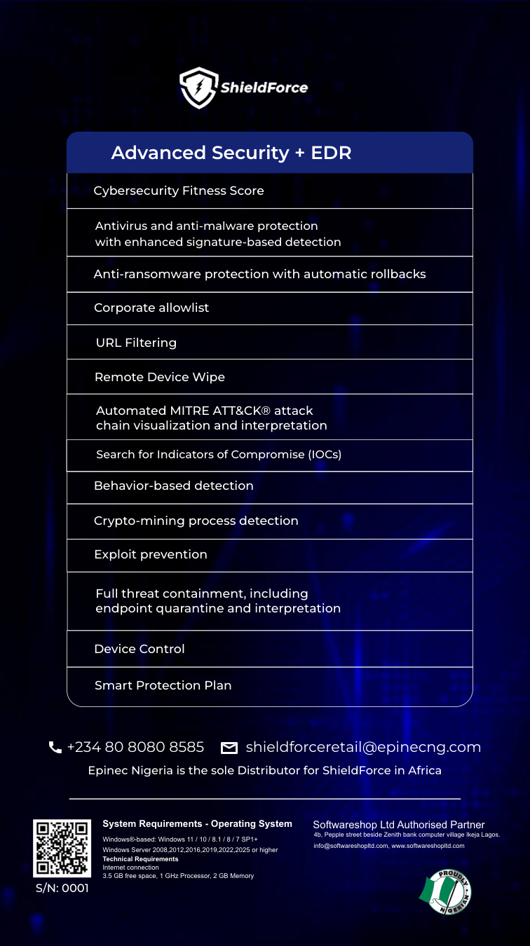 ShieldForce Advanced Security + EDR offer and system requirements